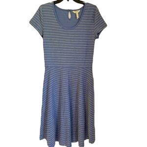 Matilda Jane Exploration Medium Periwinkle  Stripe Soft Cotton Women's Dress